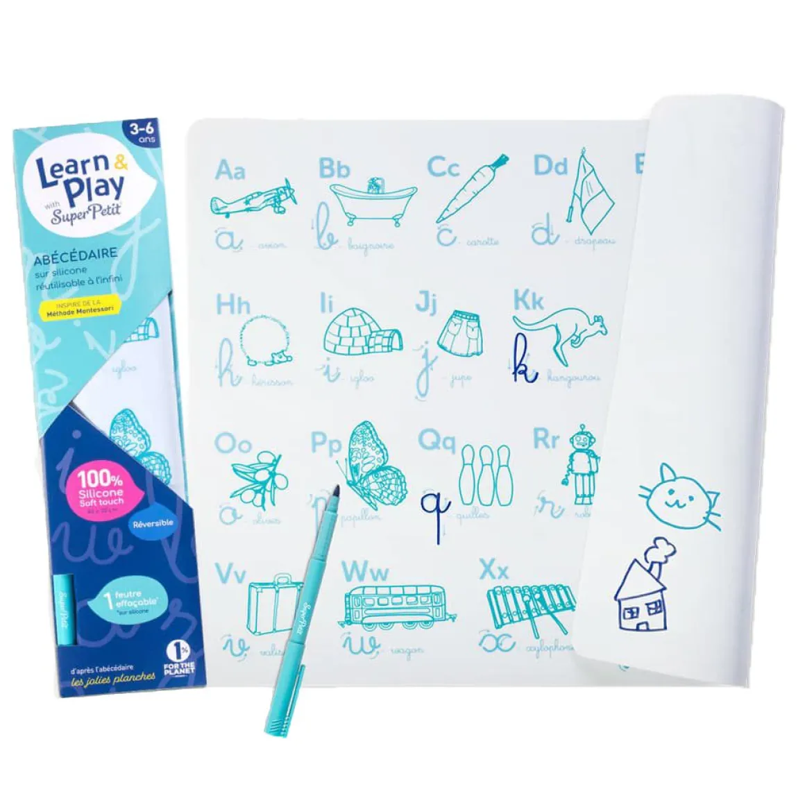 Abécédaire illustré Learn & Play + 1 feutre inclus