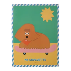 Affiche enfant chien et skate - Croquette
