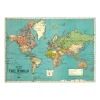 Affiche vintage carte du monde