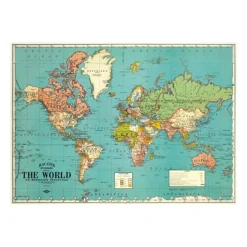 Affiche vintage carte du monde