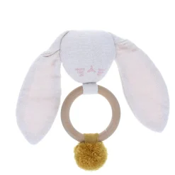 Anneau hochet lapin rose pâle