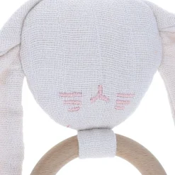 Anneau hochet lapin rose pâle