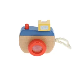 Appareil photo bleu en bois