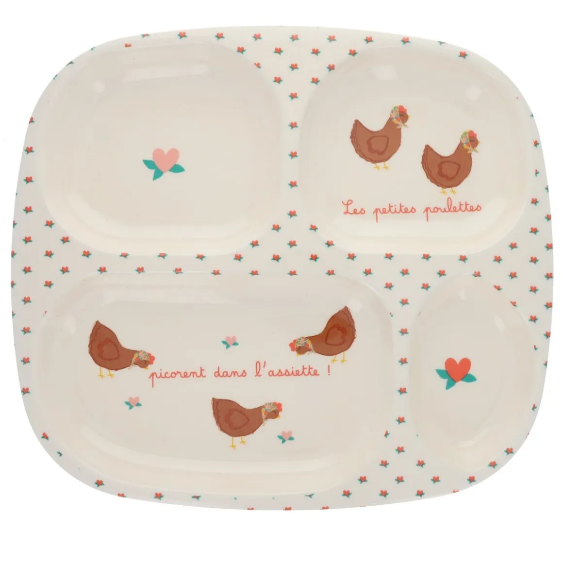 Assiette à compartiments - La petite poule rousse