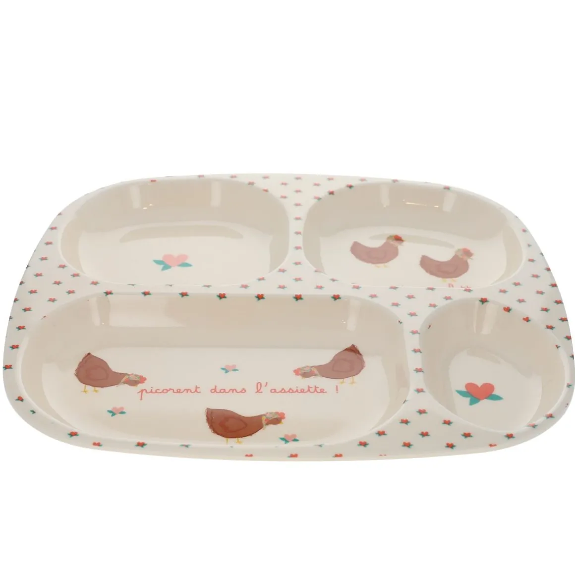 Assiette à compartiments - La petite poule rousse
