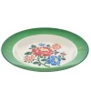 Assiette à fleurs en mélamine verte Polka Folk