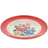 Assiette à fleurs en mélamine rouge Polka Folk