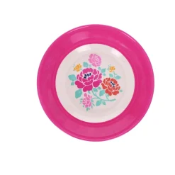 Assiette creuse en mélamine à fleurs roses Datcha