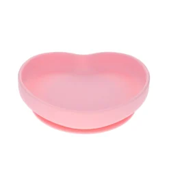 Assiette cœur silicone rose bonbon