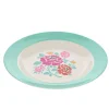 Assiette en mélamine à fleurs turquoises Datcha