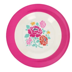 Assiette en mélamine à fleurs roses Datcha