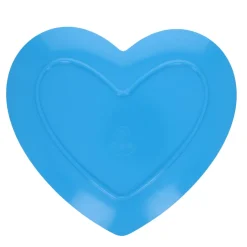 Assiette en mélamine cœur bleue