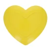 Assiette en mélamine cœur jaune