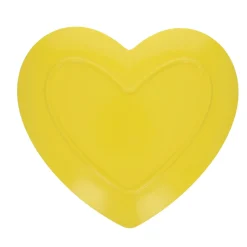 Assiette en mélamine cœur jaune
