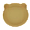 Assiette ours silicone jaune moutarde