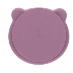Assiette ours silicone rose