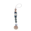 Attache tétine bleue et gris silicone