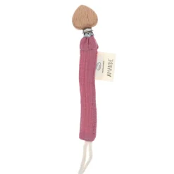 Attache tétine cœur gaze de coton rose