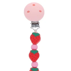Attache tétine fraise silicone