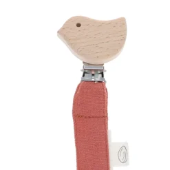Attache tétine gaze de coton terracotta