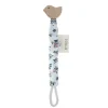 Attache tétine oiseau fleurs