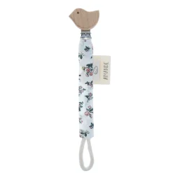 Attache tétine oiseau fleurs