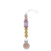 Attache tétine rose et moutarde silicone