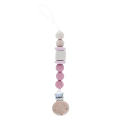 Attache tétine rose silicone