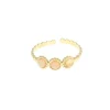 Bague dorée 3 pierres Quartz rose