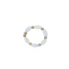 Bague en perles nacrées blanches et dorées