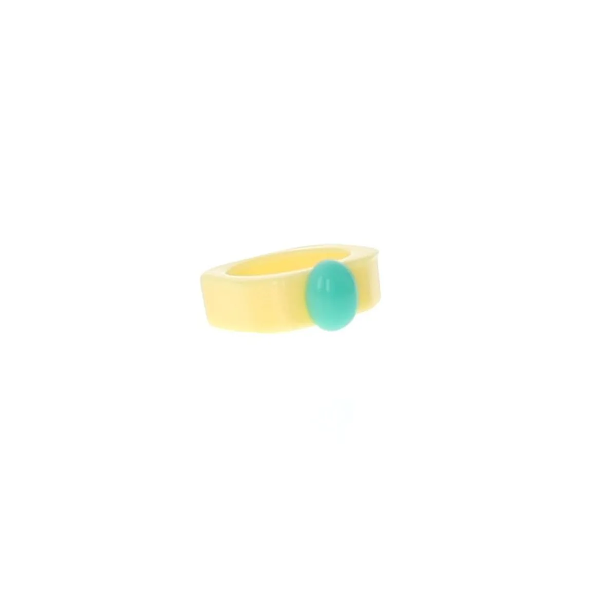 Bague pastel jaune et bleu