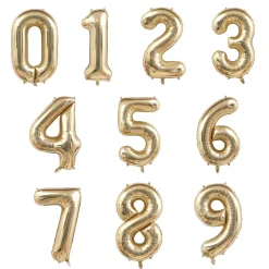 Ballon chiffre doré de 0 à 9