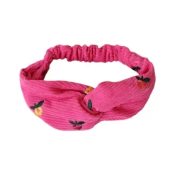 Bandeau cheveux enfant en velours rose - La vie en rose