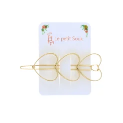 Barrette 3 coeurs or