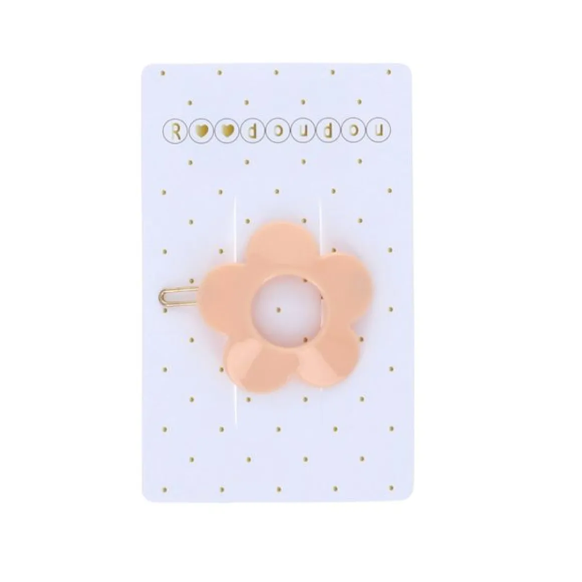Barrette fleur rose