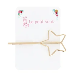 Barrette métallique étoile dorée