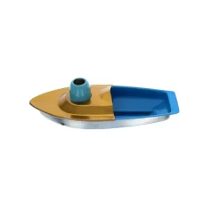 Bateau à vapeur tricolore en métal