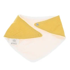 Bavoir bandana en gaze de coton jaune miel