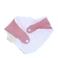 Bavoir bandana gaze de coton rose pâle