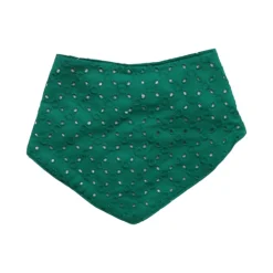 Bavoir bandana éponge broderie verte - Folk d'été