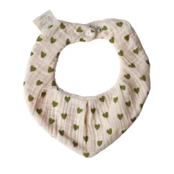 Bavoir bandana éponge cœurs - Bébé Highland