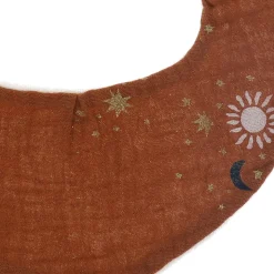 Bavoir bandana éponge marron étoiles - Curiosité du ciel