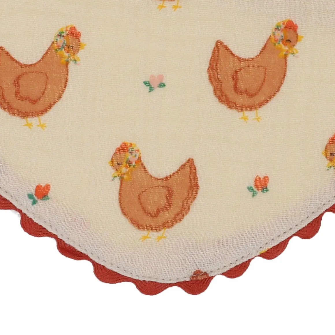 Bavoir bandana éponge poules - La petite poule rousse