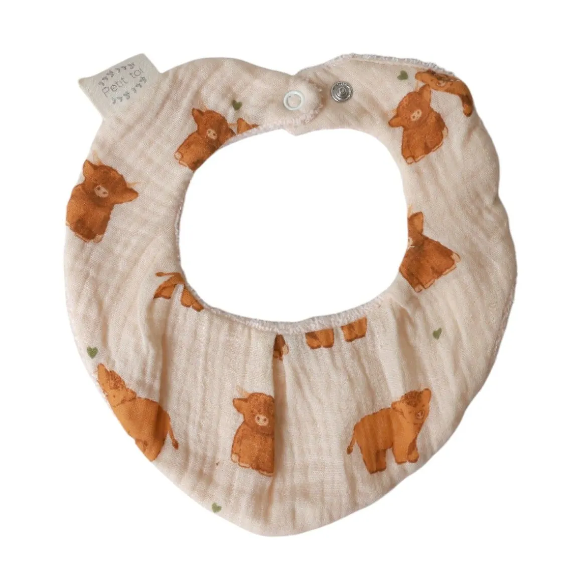 Bavoir bandana éponge vaches - Bébé Highland