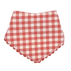 Bavoir bandana éponge vichy - La petite poule rousse