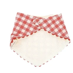 Bavoir bandana éponge vichy - La petite poule rousse