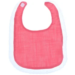 Bavoir dentelle corail