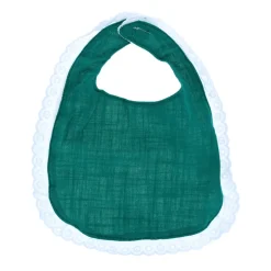 Bavoir en dentelle vert canard