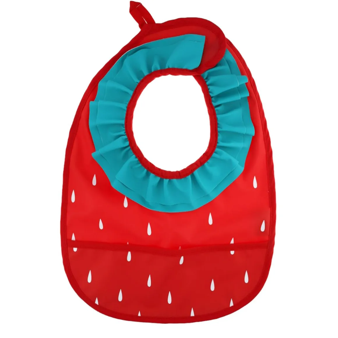 Bavoir froufrou rouge et vert fraise