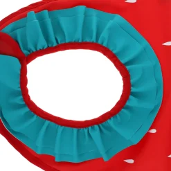 Bavoir froufrou rouge et vert fraise